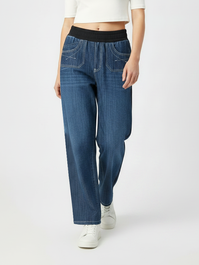 Stylish Regular Fit Pent Trouser For Ladies-Blue Faded-SPT06