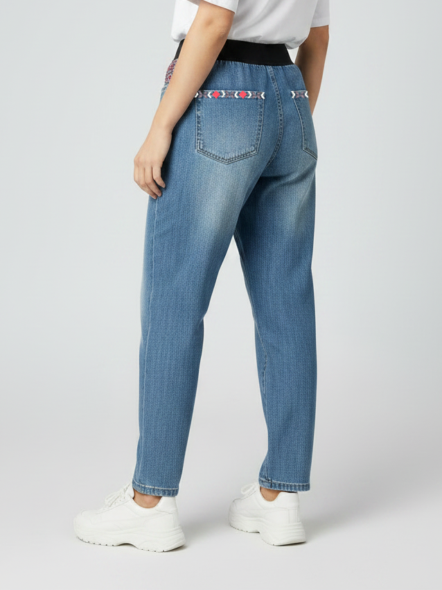 Stylish Regular Fit Pent Trouser For Ladies-Blue Faded-SPT04