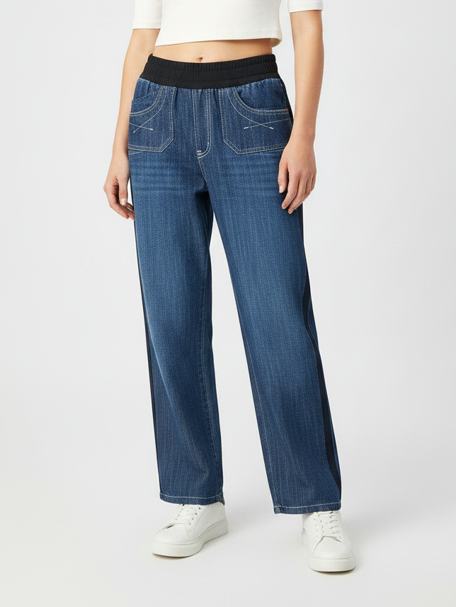 Stylish Regular Fit Pent Trouser For Ladies-Blue Faded-SPT06