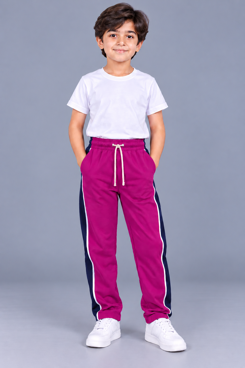Premium Jogger Both Trouser For Kids-Magenta - MU25