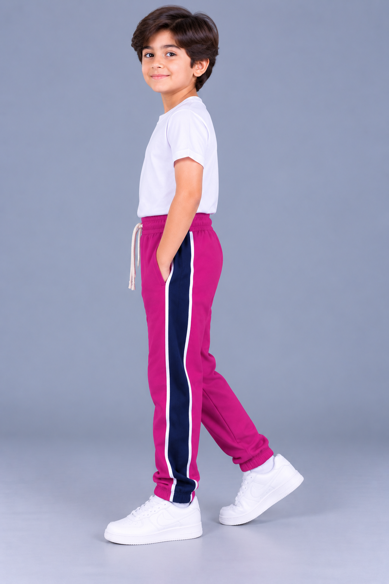 Premium Jogger Both Trouser For Kids-Magenta - MU25