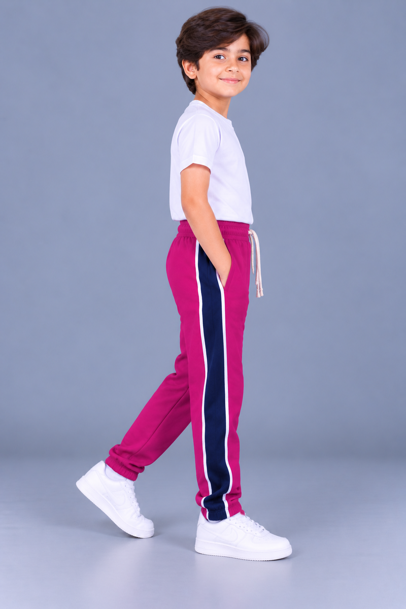 Premium Jogger Both Trouser For Kids-Magenta - MU25