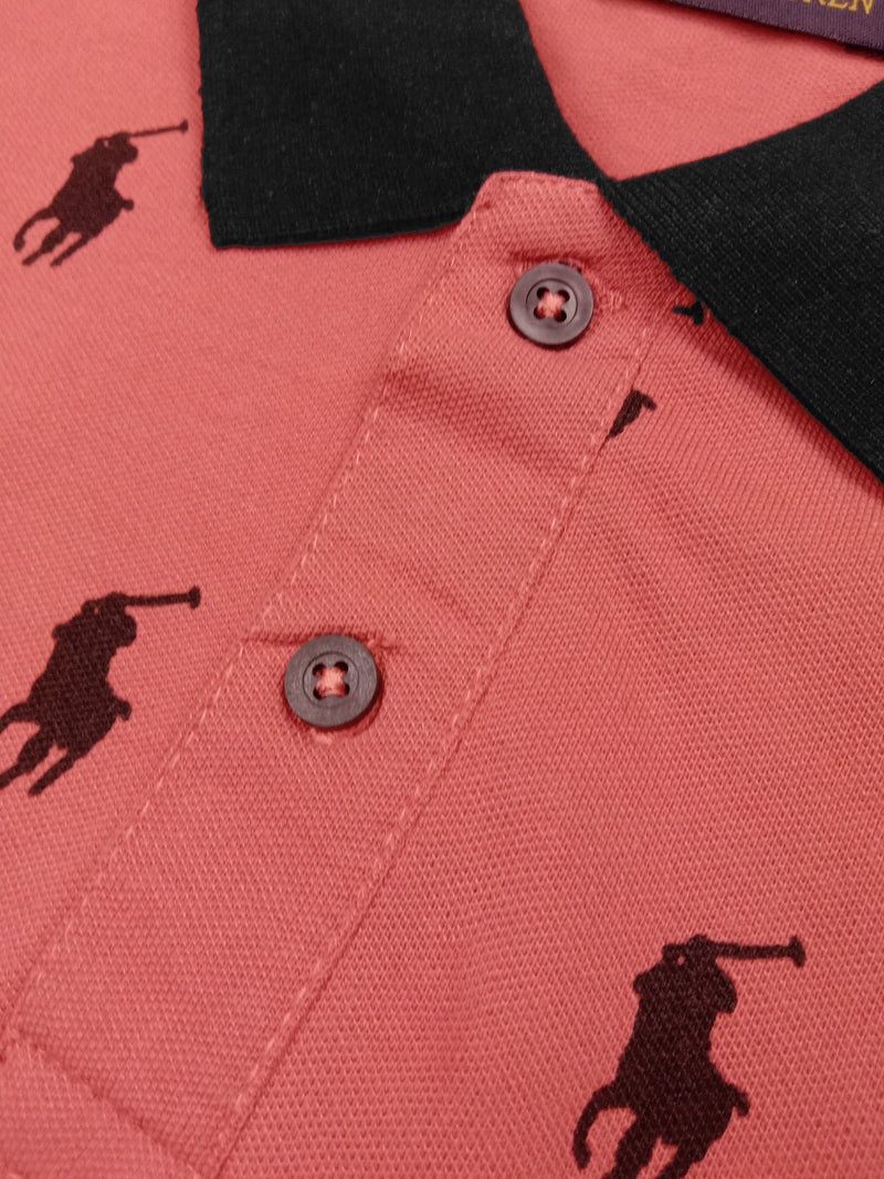 Summer Polo Shirt For Men-Dark Pink-AN3958