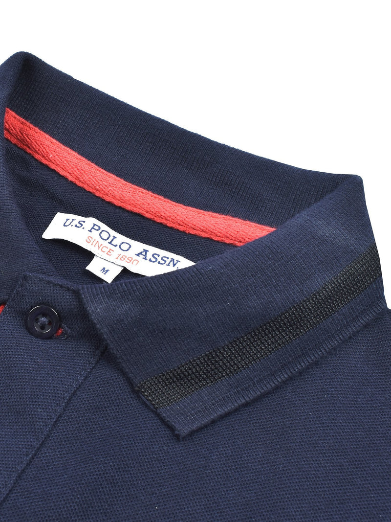 U.S Polo Assn. P.Q Half Sleeve Polo Shirt For Men-Red & Navy-BR13125