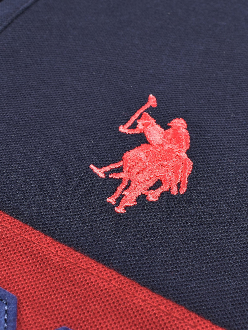 U.S Polo Assn. P.Q Half Sleeve Polo Shirt For Men-Red & Navy-BR13125
