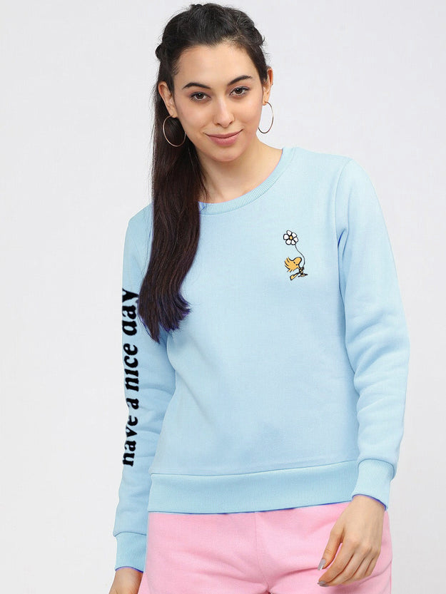 Next Fleece Sweatshirt For Ladies-Ice Sky-BR12909