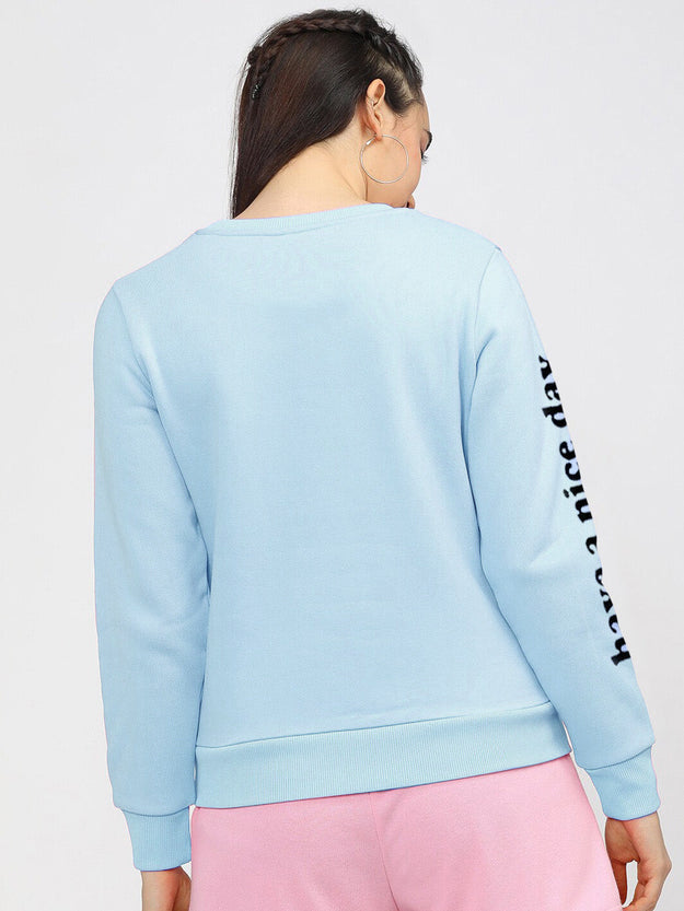 Next Fleece Sweatshirt For Ladies-Ice Sky-BR12909