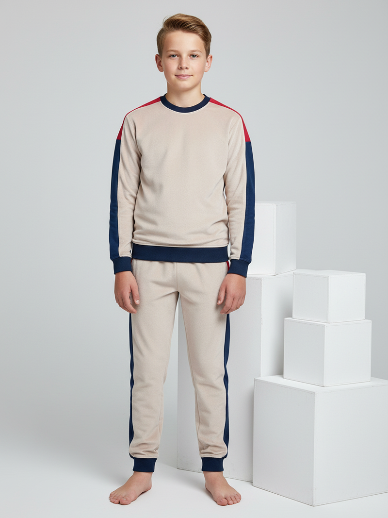 Stylish Summer Interlock Fabric Tracksuit For Kids-Light Skin-SDF01