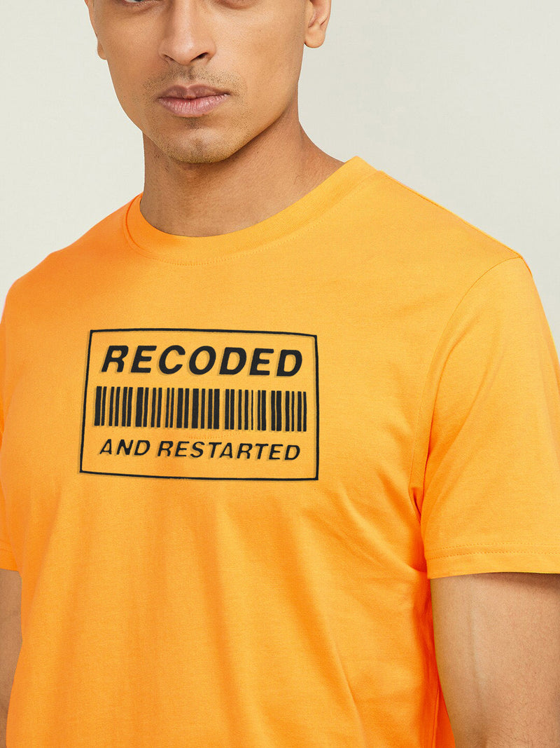 Summer Crew Neck Tee Shirt For Men-Yellow-RT69