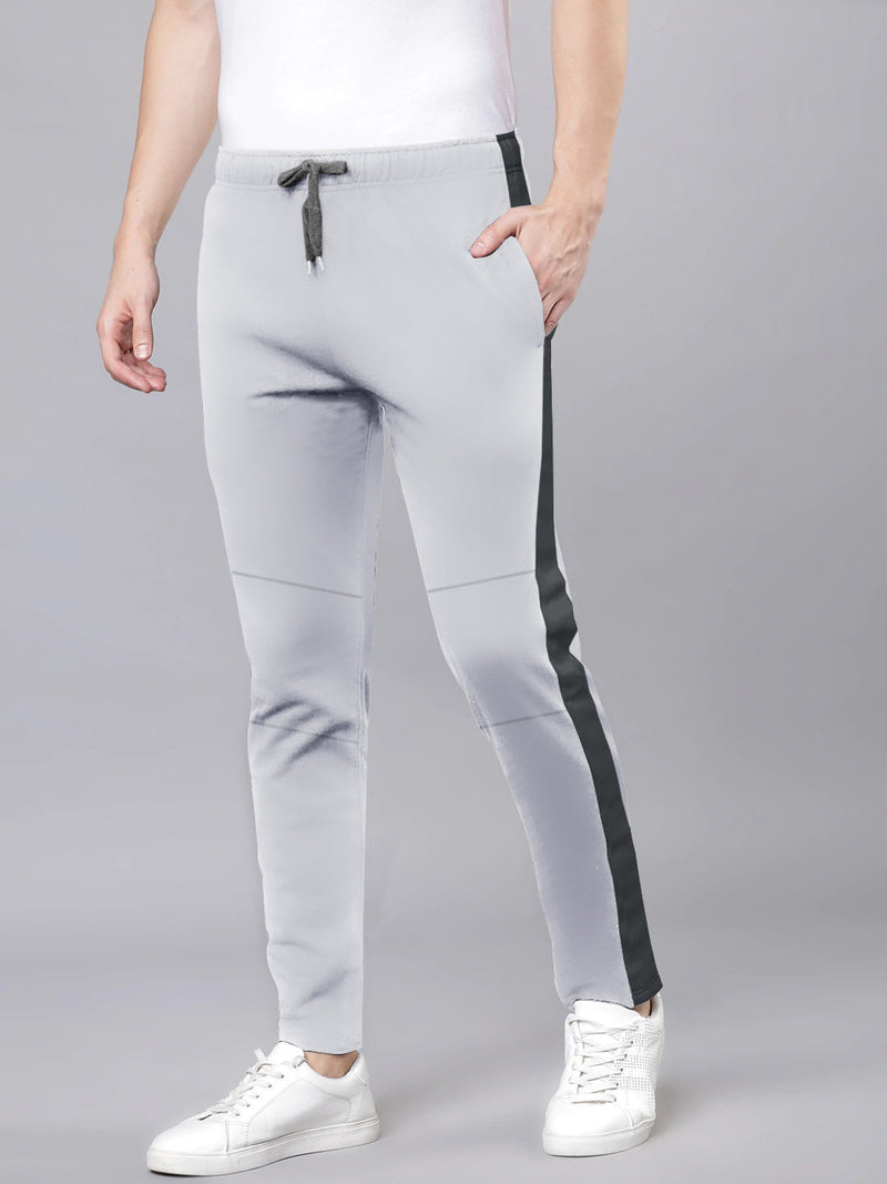 Summer Single Jersey Slim Fit Trouser For Men-Light Ice With Dark Grey Stripe-NA14246