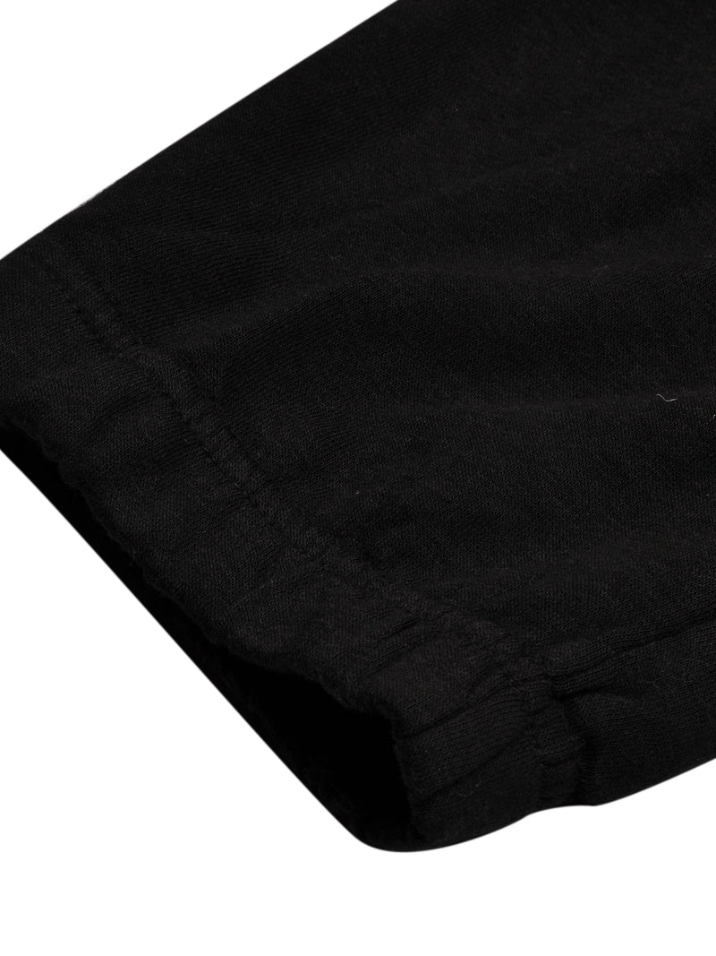 Nyc Polo Gathering Fit Fleece Jogger Trouser For Men-Black with Red Panel-RT2184