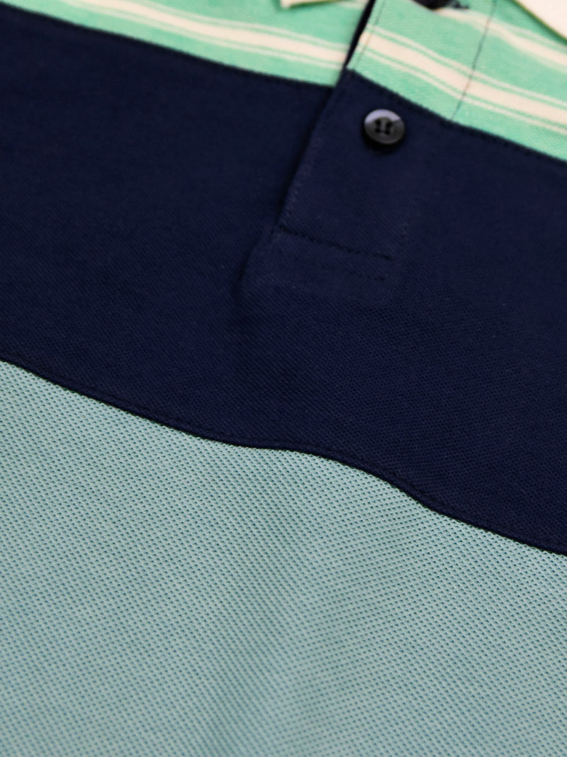 HB Summer P.Q Polo Shirt For Kids-Sky Blue With Multi Panel-RT236