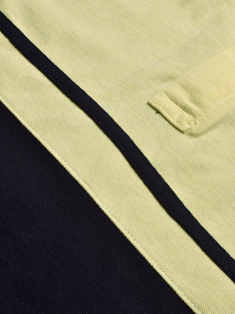 Summer Polo Shirt For Men-Dark Navy with Yellow & Green-RT2383