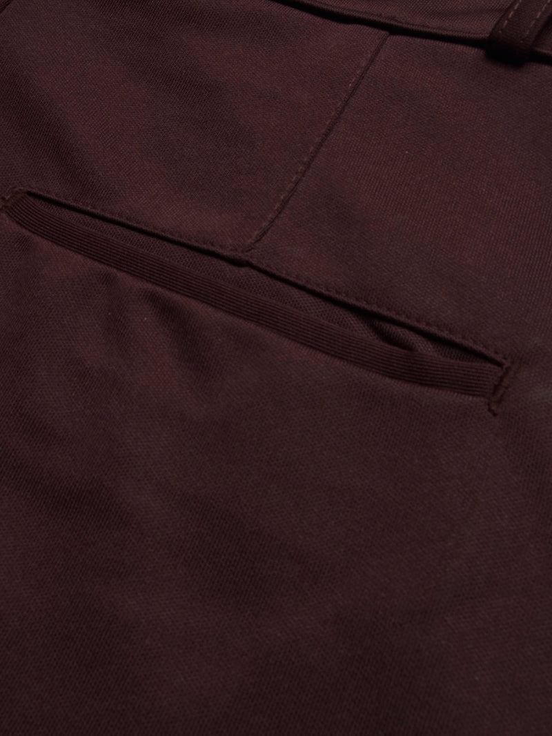 Louis Vicaci Interlock Stretchy Slim Fit Pent For Men-Maroon-RT2438