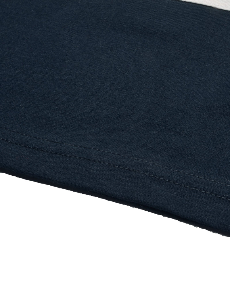 HB Crew Neck Long Sleeve Single Jersey Tee Shirt For Kids-Olive Melange with Off White & Navy-RT2418
