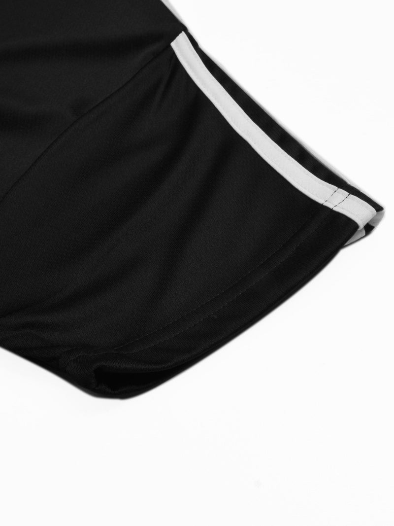 Louis Vicaci Summer Active Wear Tracksuit For Men-Black with white & Red Stripes-RT2492