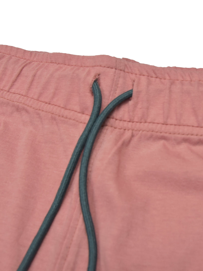 Summer Single Jersey Slim Fit Trouser For Men-Light Pink With Charcoal Melange Stripe-RT109