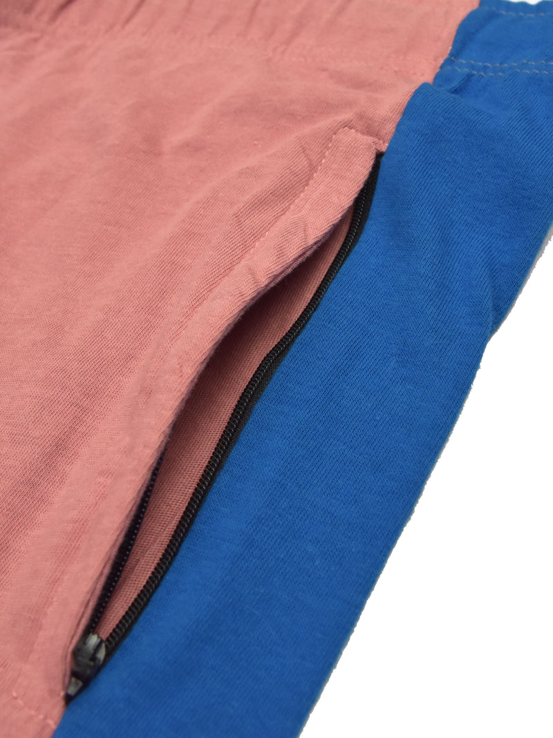 Summer Single Jersey Slim Fit Trouser For Men-Light pink With Blue Stripes-SP6699