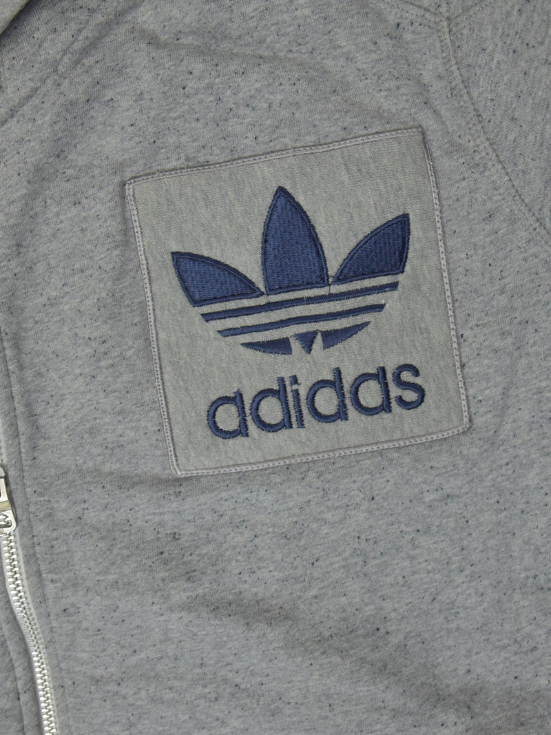 Adidas Faux Fur Zipper Hoodie For Men-Grey Melange-NA13961