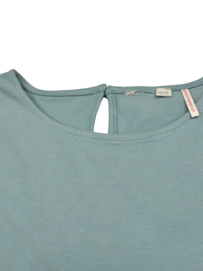 Maxx Single Jersey Half Sleeve Crew Neck Tee Shirt For Girls-Bond Blue-SP6406