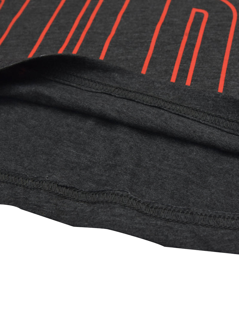 Maxx Crew Neck Long Sleeve Single Jersey Tee Shirt For Kids-Charcoal & White-RT2116