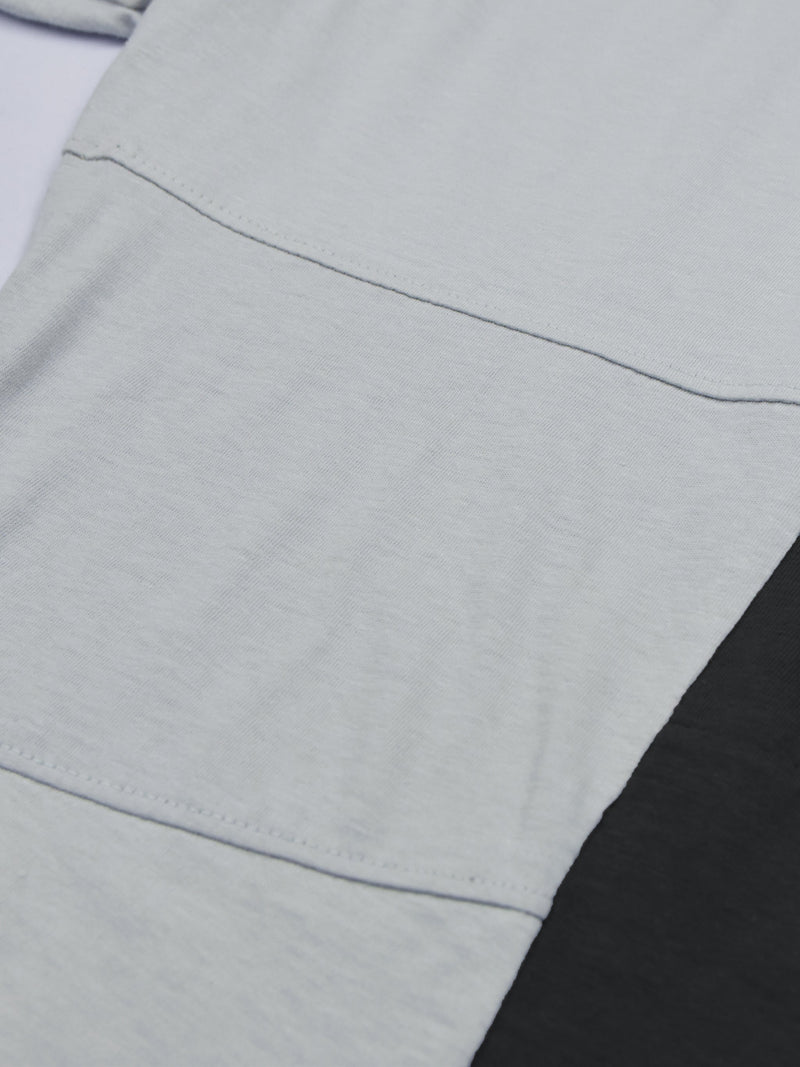 Summer Single Jersey Slim Fit Trouser For Men-Light Ice With Dark Grey Stripe-NA14246