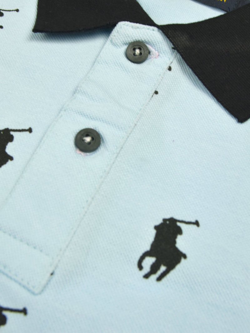 Summer Polo Shirt For Men-Sky Blue-AN3966