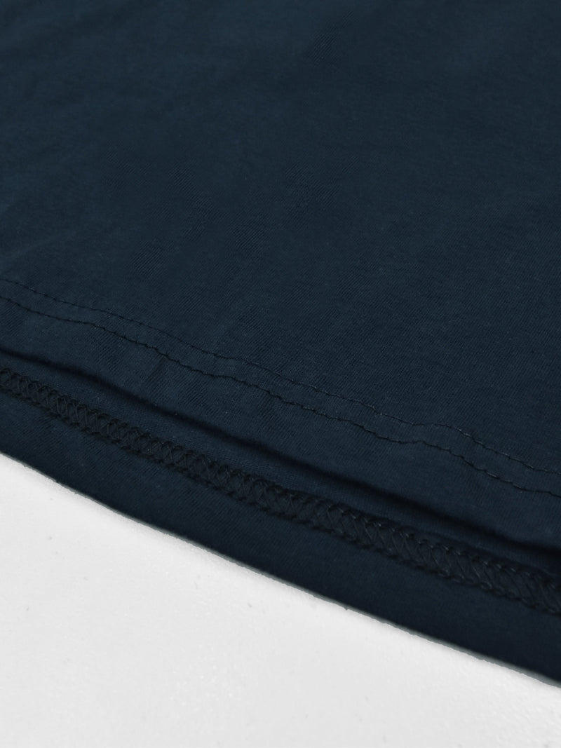 Summer Polo Shirt For Men-Dark Navy With White & Sky Stripe-RT2338