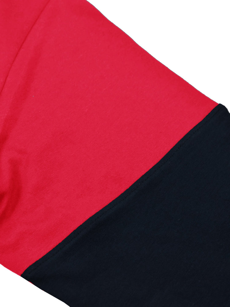 U.S.P.A Long Sleeve Polo Shirt For Men-Dark Red & Navy-SP6448