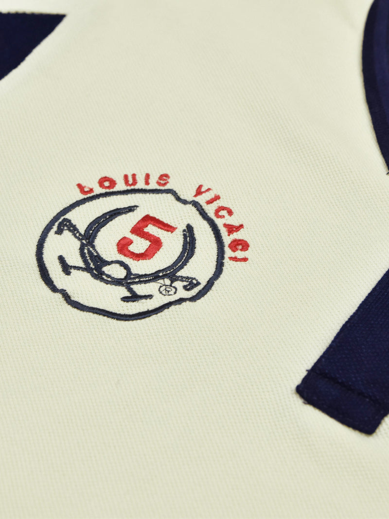 Summer Polo Shirt For Men-Off White & Dark Navy-RT2373