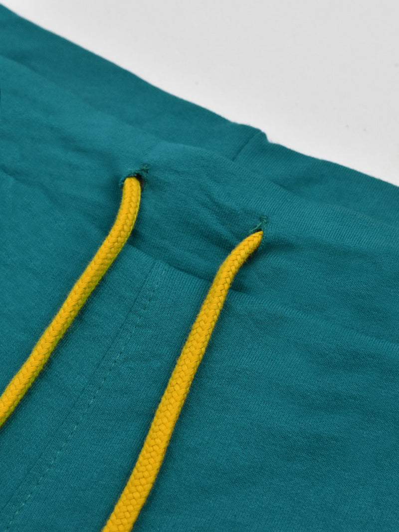 Summer Jersey Terry Slim Fit Bermuda Short For Men-Dark Cyan with Stripes-RT2430