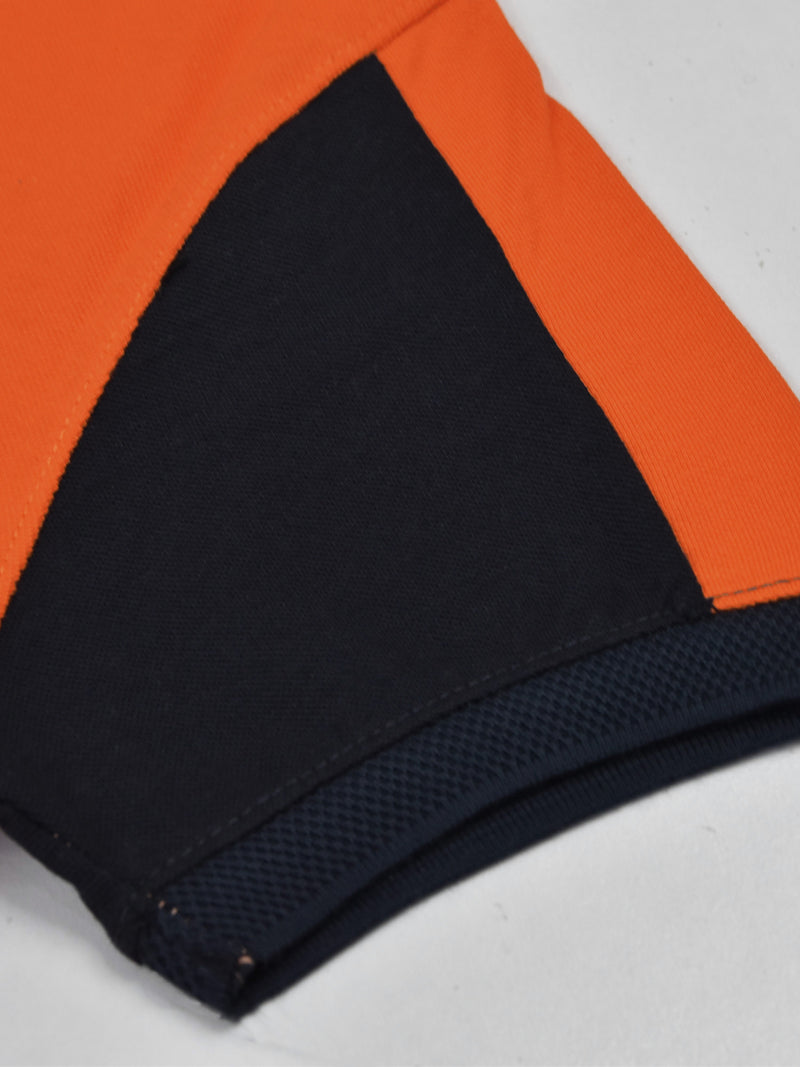 Summer Polo Shirt For Men-Orange & Dark Navy-RT2365