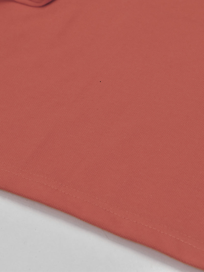Summer Polo Shirt For Men-Carrot Red & Dark Navy-RT2366