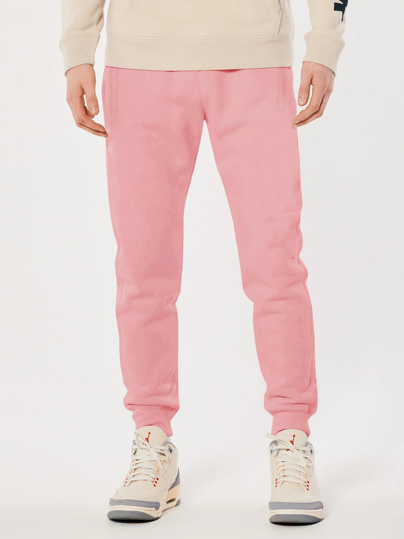 Premium Quality Terry Fleece Slim Fit Jogger Trouser For Men-Pink Faded-BR14327
