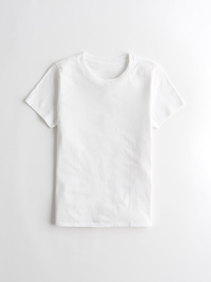 Popular Sports Cap Sleeve Crew Neck Tee Shirt For Ladies-White-AN2492