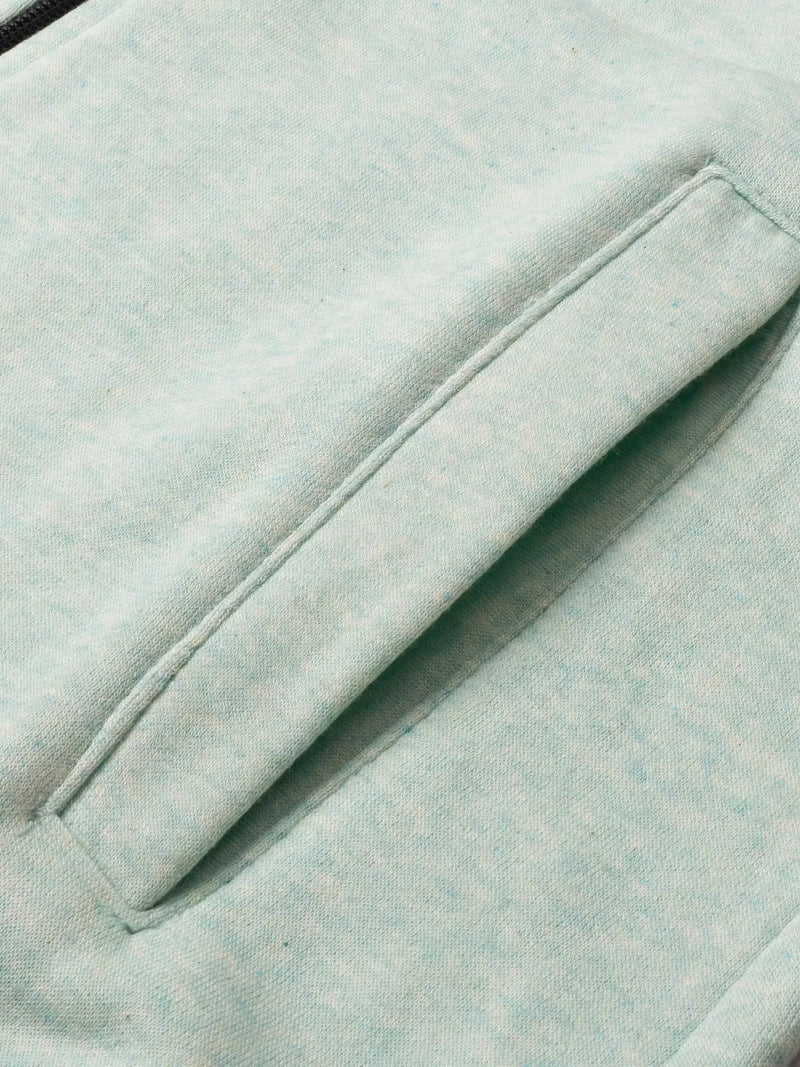 Louis Vicaci Fleece Zipper Tracksuit For Ladies Green Melange with Black Stripe-RT2121