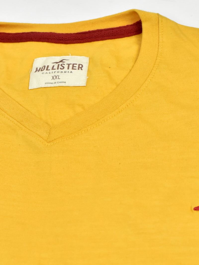 HST Single Jersey V Neck Tee Shirt For Men-Yellow-AB06
