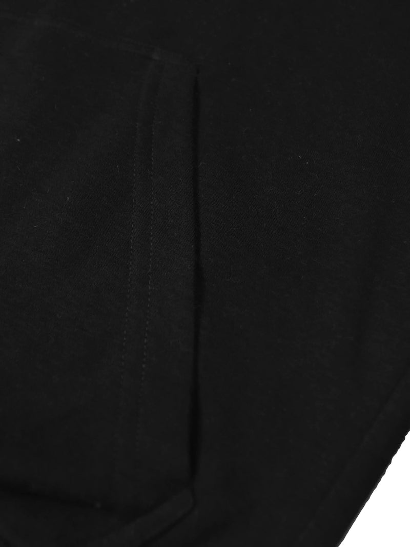 NK Fleece Cowl Neck Sleeveless Hoodie For Men-Black-RT2138