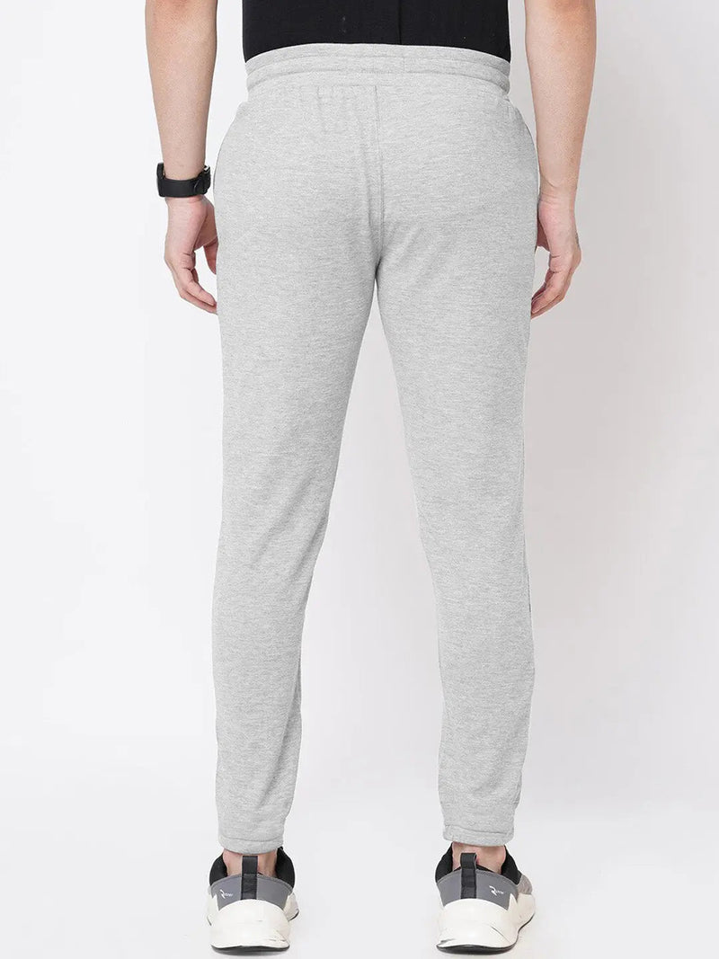 NK Fleece Gathering Bottom Trouser For Men-Grey Melange-BR14319