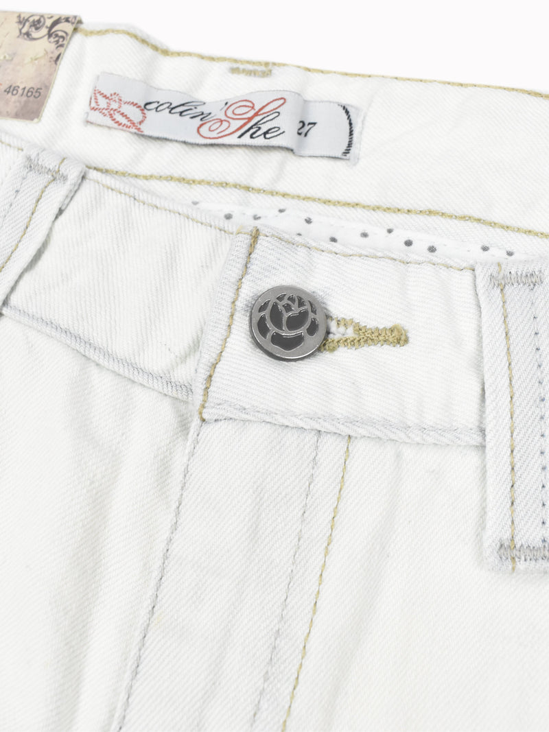 Colin's Denim Short For Ladies-White-F249