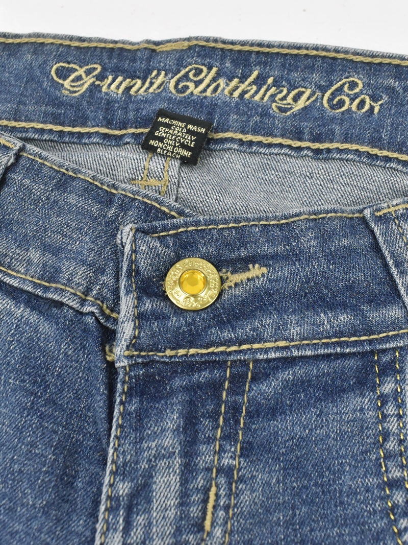 G.Unit Denim Short For Ladies-Navy Faded-F231
