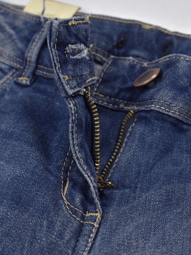 F&F Skinny Fit Stretch Denim For Men-Blue Faded With Grinded Style-F10