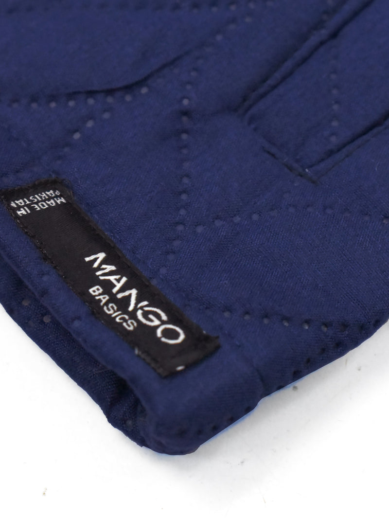 Mango Quilted Zipper Mock Neck Jacket For Kids-Dark Blue-NA13216