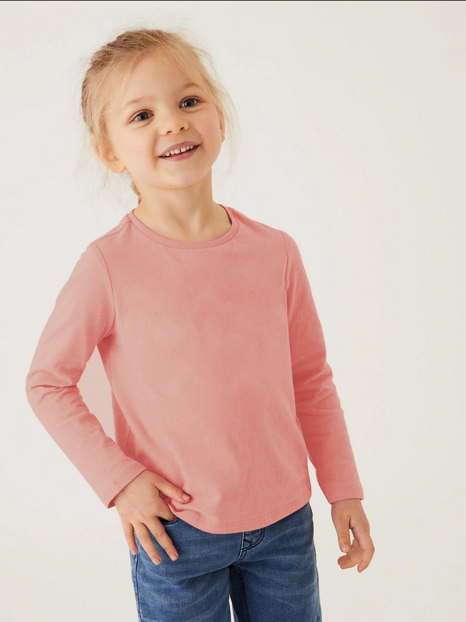 Maxx Single Jersey Half Sleeve Crew Neck Tee Shirt For Girls-Tea Pink-RT730