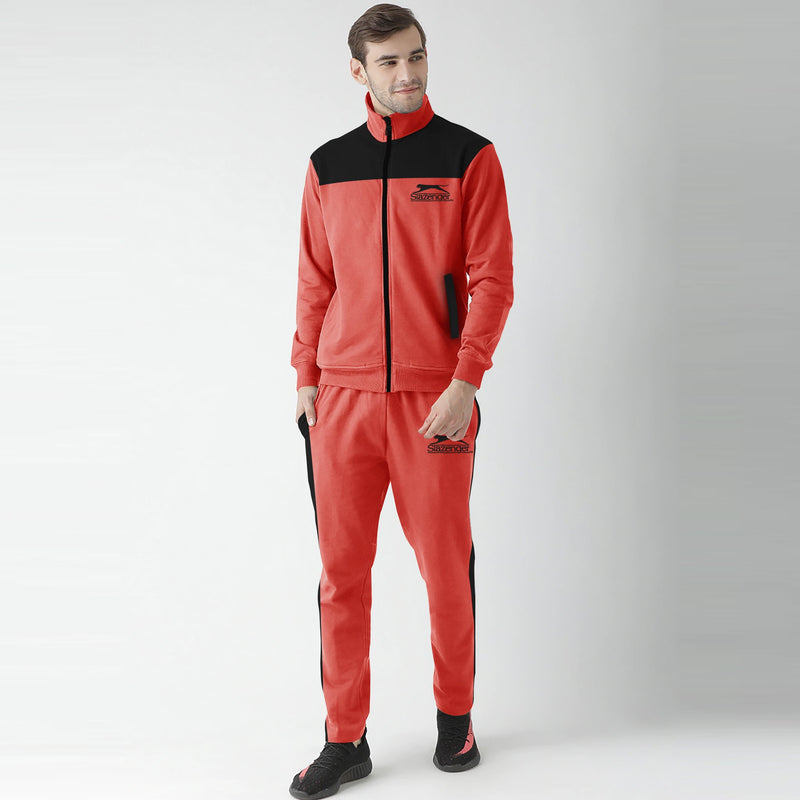 Slazenger Summer Tracksuit For Men-Orange & Black-SP4676