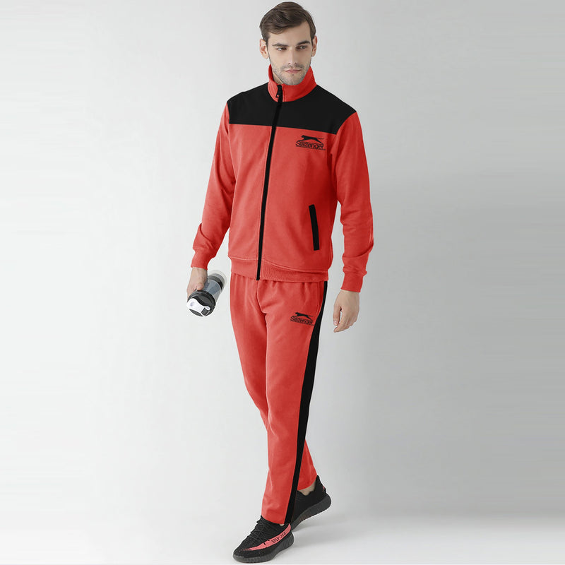 Slazenger Summer Tracksuit For Men-Orange & Black-SP4676