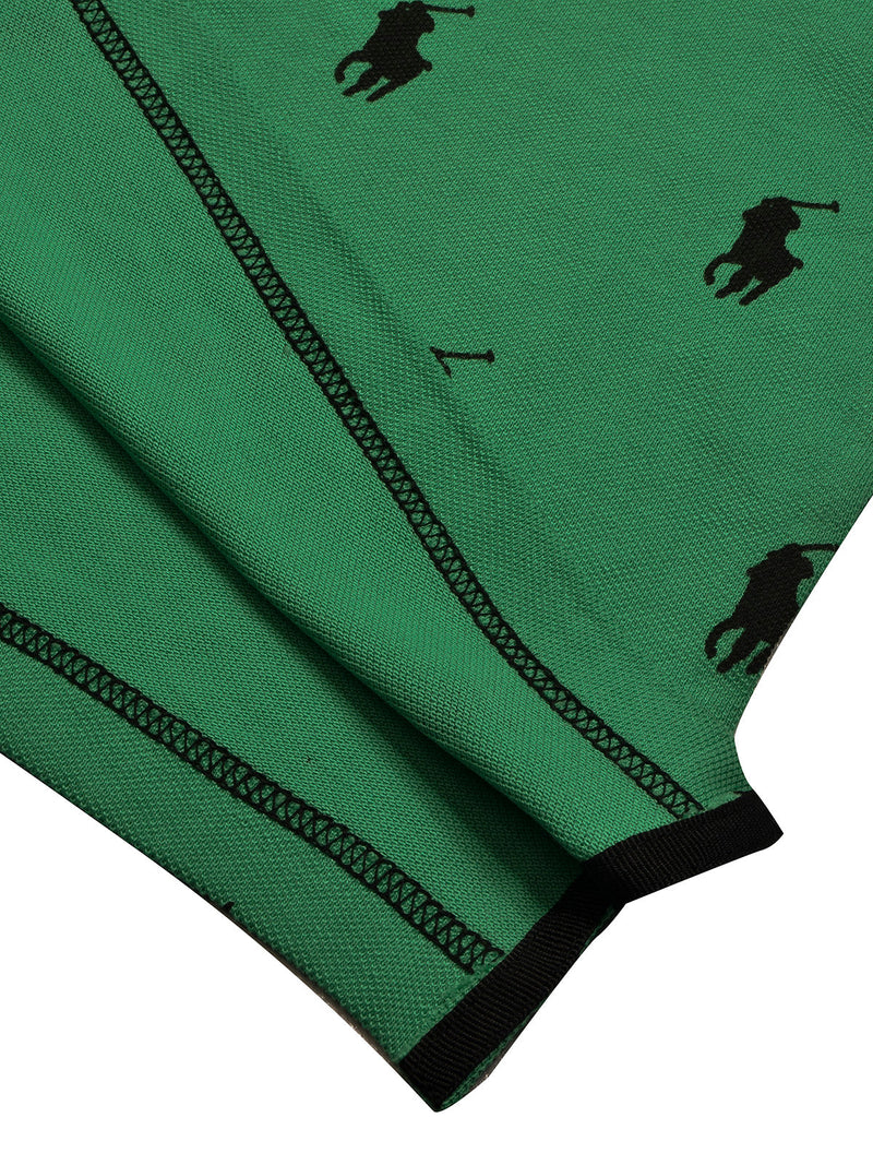 Summer Polo Shirt For Men-Green with Allover Print-BE679/BR12932