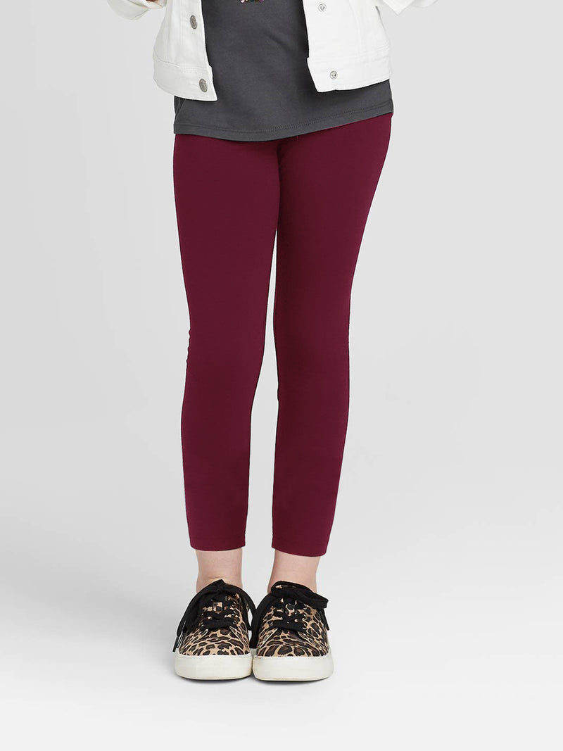 T.2 Stylish Tights Leggings For Girls-Light Maroon-RT369