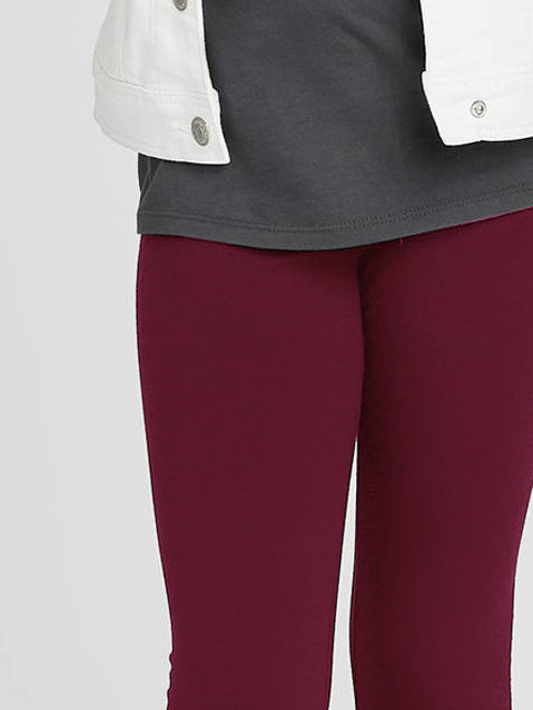 T.2 Stylish Tights Leggings For Girls-Light Maroon-RT369