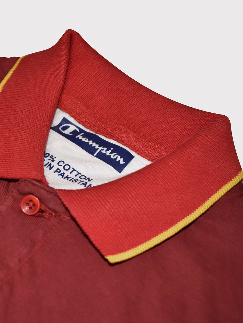 Champion Single Jersey Polo Shirt For Kids-Peach with Yellow & Red-RT2412